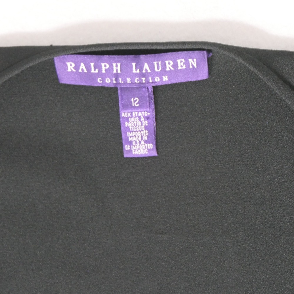 Ralph Lauren Purple Label Womens Blouse 12 Black Long Sleeve Minimalist Simple - Picture 8 of 15